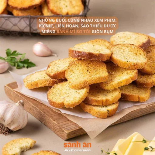 Bánh Mì Bơ Tỏi Thương Hiệu SÀNH ĂN Ngon Giòn, Đậm Đà, Món Ăn Vặt Thơm Ngon Cho Mọi Lứa Tuổi - Ảnh 6