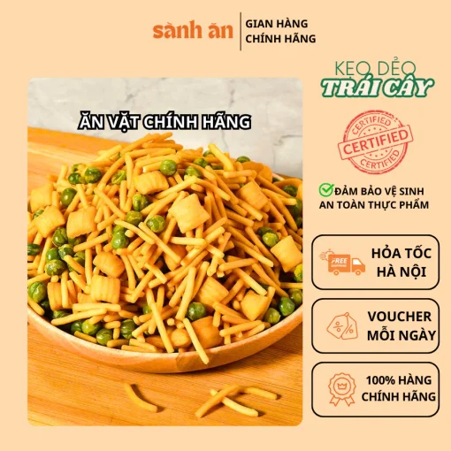 Snack Tăm Đậu SÀNH ĂN Thơm Ngon Giòn Rụm, Món Ăn Vặt Quốc Dân Đậm Đà, An Toàn Cho Sức Khỏe