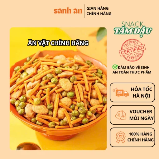 Snack Tăm Đậu SÀNH ĂN Thơm Ngon Giòn Rụm, Món Ăn Vặt Quốc Dân Đậm Đà, An Toàn Cho Sức Khỏe - Ảnh 2