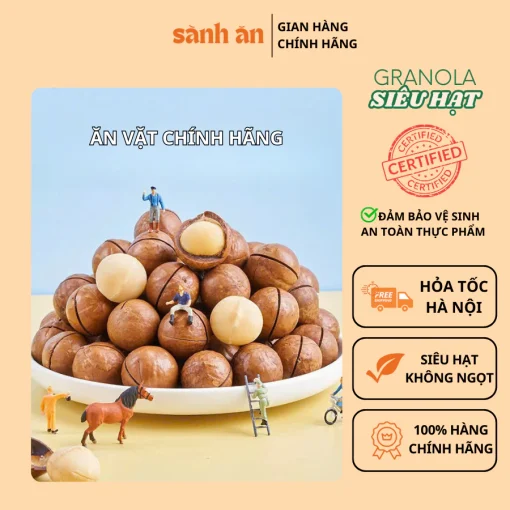 Hạt Macca Nguyên Chất SÀNH ĂN 250g - Hạt Mắc Ca Sạch, Giàu Dinh Dưỡng, Snack Tốt Cho Sức Khỏe - Ảnh 3